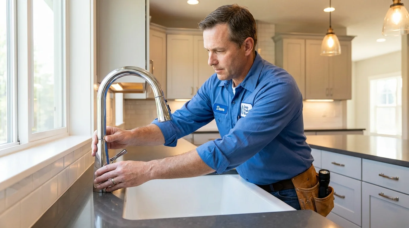 Kitchen faucet installation by Johns Plumbing LLC in Long Lake